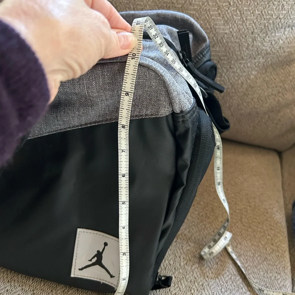 Michael Jordan Air Two-Tone Black and Gray Duffel Bag Lightweight Travel Sports